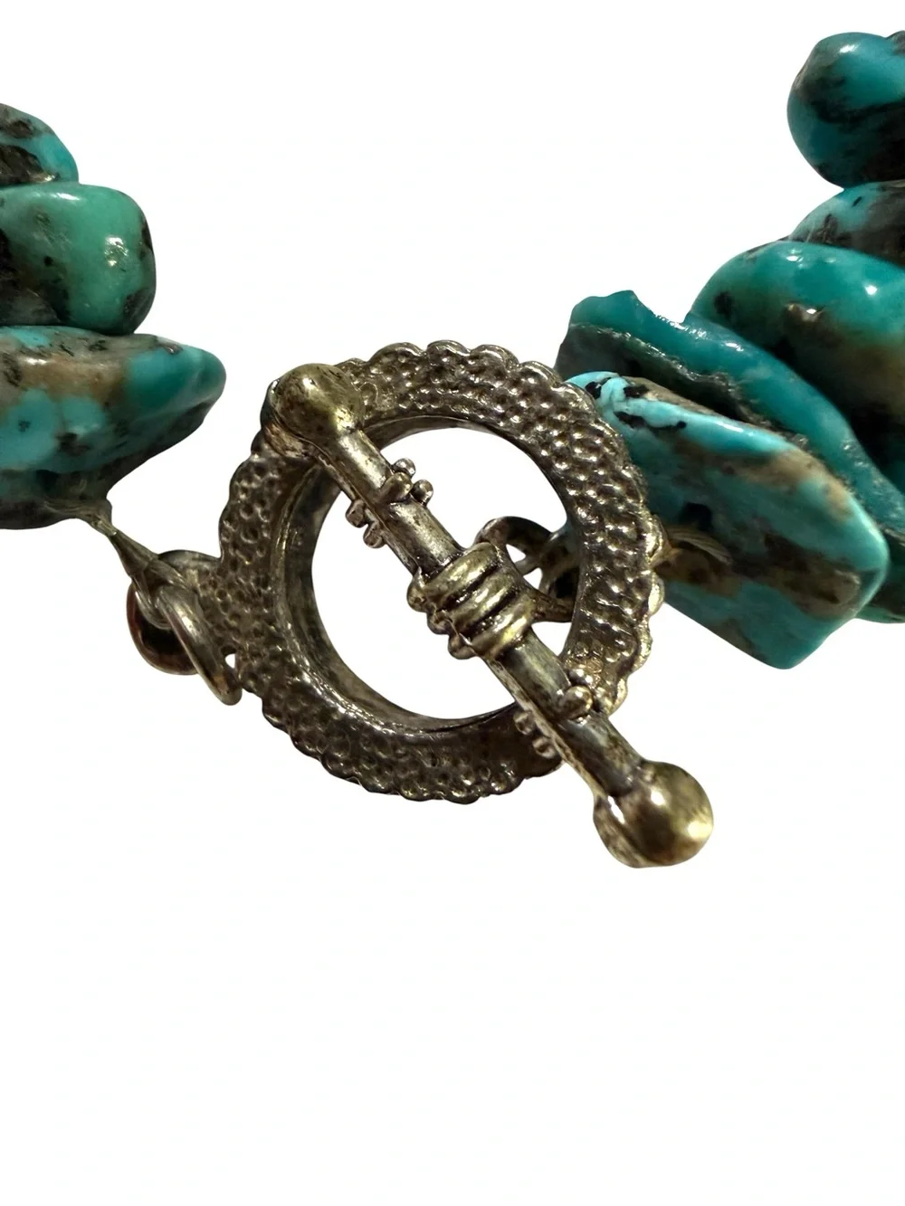 Authentic Turquoise Chip Bracelet with  Toggle Clasp